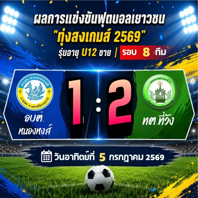 ทต.ที่วัง ผ่านเข้ารอบถัดไป! หลังชนะ อบต.หนองหงส์ ไปสุดมันส์ 2-1!